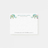 Leuke kleurrijke bloemen olifanten post-it® notes (Voorkant)