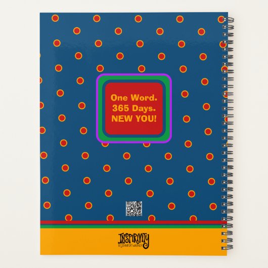 Leuke kleurrijke bloemenharten Gezegende naam Datu Planner (Achterkant)