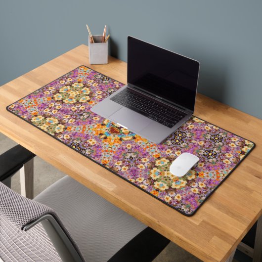 Leuke kleurrijke bloemenpatroon bureau mat pad (Kantoor 2)