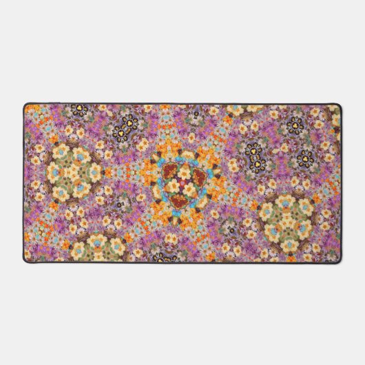 Leuke kleurrijke bloemenpatroon bureau mat pad (Voorkant)