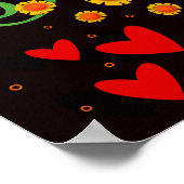 Leuke kleurrijke bloemenrijke Inspirerend fouten c Poster (Hoek)