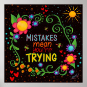 Leuke kleurrijke bloemenrijke Inspirerend fouten c Poster (Voorkant)