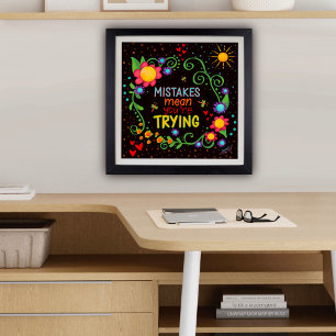 Leuke kleurrijke bloemenrijke Inspirerend fouten c Poster