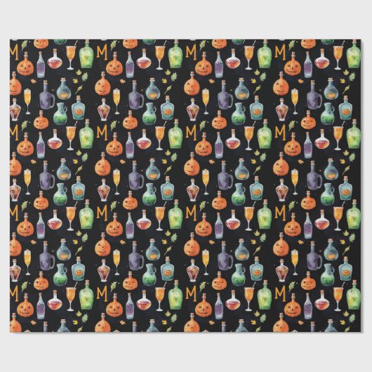 Leuke kleurrijke boeken Booze Halloween Cocktail P Cadeaupapier (Vlak)