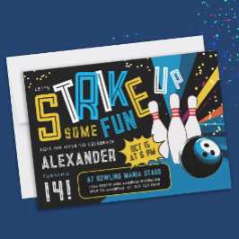 Leuke Kleurrijke Bowling Sport Feest Partij Kaart