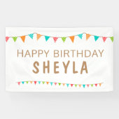 Leuke kleurrijke Bunting Flags Gelukkige Verjaarda Spandoek (Horizontaal)