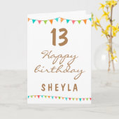 Leuke kleurrijke Bunting Flags Kids Verjaardagsfee Kaart (Gele Bloem)