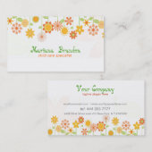 Leuke kleurrijke Cartoon bloemen Visitekaartje (Voorkant / Achterkant)