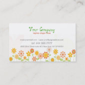 Leuke kleurrijke Cartoon bloemen Visitekaartje (Achterkant)