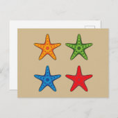 Leuke kleurrijke Cartoon zeesterren set Feestdagenkaart (Voorkant / Achterkant)