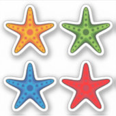 Leuke kleurrijke Cartoon zeesterren set Sticker (Voorkant)