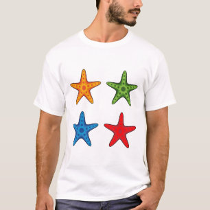 Leuke kleurrijke Cartoon zeesterren set T-shirt