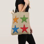 Leuke kleurrijke Cartoon zeesterren set Tote Bag (Dichtbij)