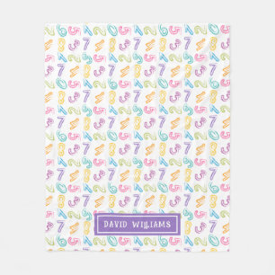 Leuke Kleurrijke Cijfers Patroon Kinderen Naam Fleece Deken