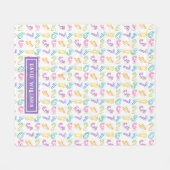 Leuke Kleurrijke Cijfers Patroon Kinderen Naam Fleece Deken (Voorkant (Horizontaal))