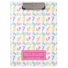 Leuke Kleurrijke Cijfers Patroon Kinderen Naam Klembord