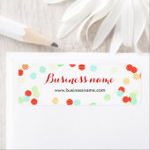 Leuke kleurrijke Confetti bedrijfsnaam labels (Insitu)