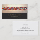 Leuke kleurrijke Confetti Goud Gestreepte Feestpla Visitekaartje (Voorkant / Achterkant)