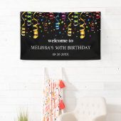 Leuke kleurrijke Confetti Ribbon Verjaardag Welkom Spandoek (Insitu)
