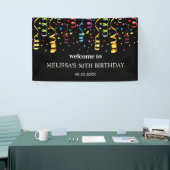Leuke kleurrijke Confetti Ribbon Verjaardag Welkom Spandoek (Beurs)
