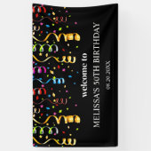Leuke kleurrijke Confetti Ribbon Verjaardag Welkom Spandoek (Verticaal)