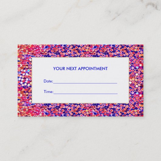 Leuke kleurrijke Confetti Salon Afspraakkaart Afsprakenkaartje (Voorkant)