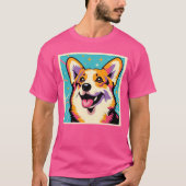 Leuke Kleurrijke Corgi Pop Art T-shirt (Voorkant)