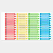 Leuke Kleurrijke Crayon Custom Name Labels Waterdi (Vel)