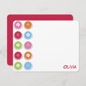 Leuke kleurrijke Daisy Fuzzy Stippen Kind Verjaard Bedankkaart (Voorkant / Achterkant)