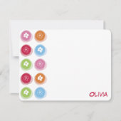 Leuke kleurrijke Daisy Fuzzy Stippen Kind Verjaard Bedankkaart (Voorkant)