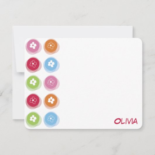 Leuke kleurrijke Daisy Fuzzy Stippen Kind Verjaard Bedankkaart (Voorkant)