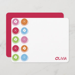 Leuke kleurrijke Daisy Fuzzy Stippen Kind Verjaard Bedankkaart