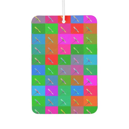 Leuke & kleurrijke Daisy Squares, Abstracte Bloeme Luchtverfrisser (Voorkant)