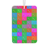 Leuke & kleurrijke Daisy Squares, Abstracte Bloeme Luchtverfrisser (Achterkant)