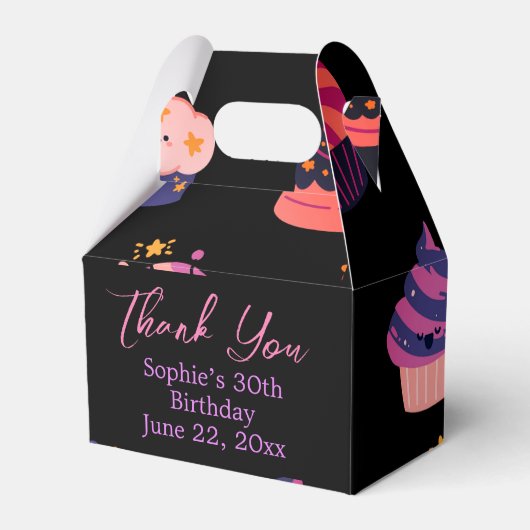 Leuke kleurrijke dank u trakteren / gunst / gesche bedankdoosjes (Voorkant Zijde)