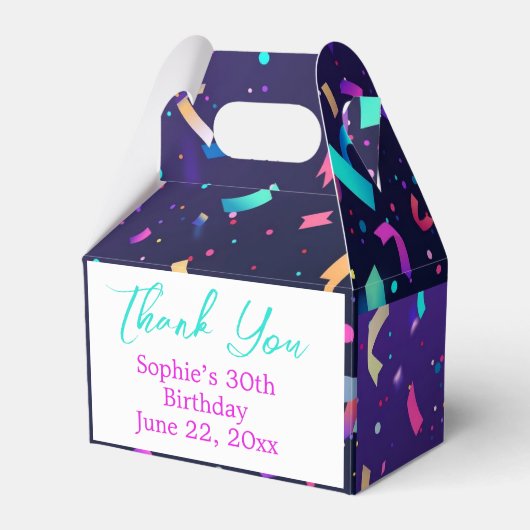 Leuke kleurrijke dank u trakteren / gunst / gesche bedankdoosjes (Voorkant Zijde)