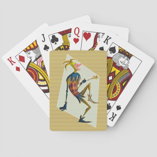 Leuke kleurrijke dansende joker pokerkaarten (Achterkant)