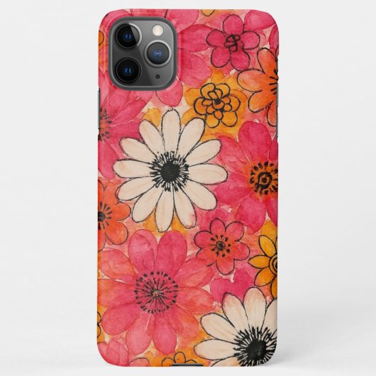 Leuke kleurrijke Delicate Waterverf Flowers iPhone Hoesje (Achterkant)
