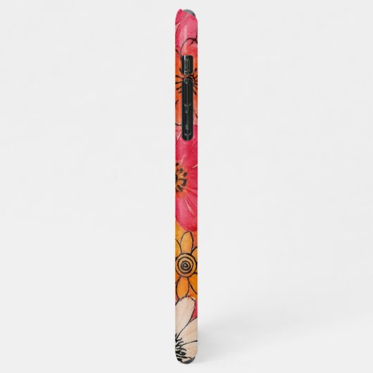 Leuke kleurrijke Delicate Waterverf Flowers iPhone Hoesje (Linkerkant)