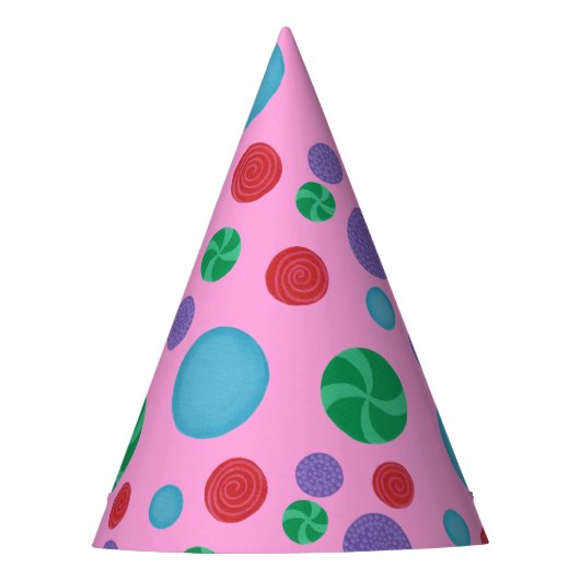 Leuke Kleurrijke Dimensionale Polka Dots Party Pet Feesthoedjes (Voorkant)