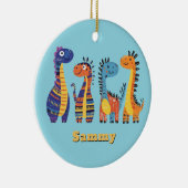 Leuke Kleurrijke Dinosauriërs Ontwerp Ornament (Rechts)