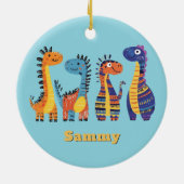 Leuke Kleurrijke Dinosauriërs Ontwerp Ornament (Achterkant)