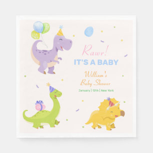 Leuke Kleurrijke Dinosaurus Ballon Feest Baby Show Servet