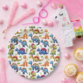 Leuke kleurrijke dinosaurus thema dino-mite papieren bordje (Feest)