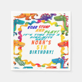 Leuke kleurrijke dinosaurus thema dino-mite servet