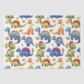 Leuke kleurrijke dinosaurus thema dino-mite tissuepapier (Voorkant)
