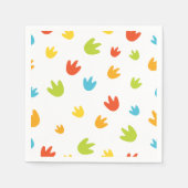 Leuke Kleurrijke Dinosaurus Voetafdrukken Verjaard Servet (Voorkant)