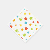 Leuke Kleurrijke Dinosaurus Voetafdrukken Verjaard Servet (Hoek)