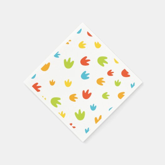 Leuke Kleurrijke Dinosaurus Voetafdrukken Verjaard Servet (Hoek)