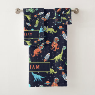 Leuke Kleurrijke Dinosaurussen in de ruimte Leuk P Bad Handdoek